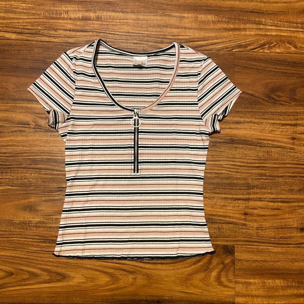 Pink Black Crop Top